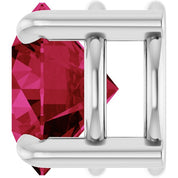Sterling Silver 7 mm Lab-Grown Ruby Pendant