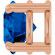 14K Rose 7 mm Lab-Grown Blue Sapphire Pendant