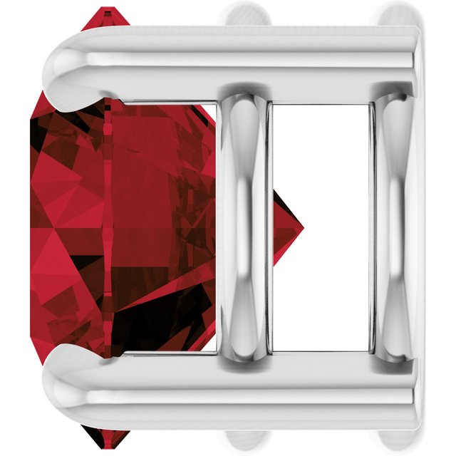 Platinum 7 mm Natural Mozambique Garnet Pendant