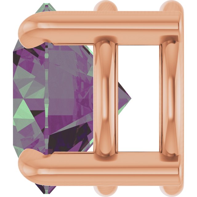 14K Rose 7 mm Lab-Grown Alexandrite Pendant