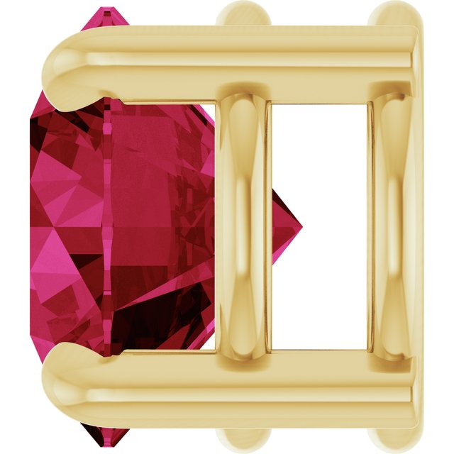 14K Yellow 7 mm Lab-Grown Ruby Pendant