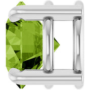 14K White 7 mm Natural Peridot Pendant