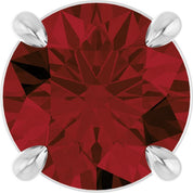 14K White 7 mm Natural Mozambique Garnet Pendant