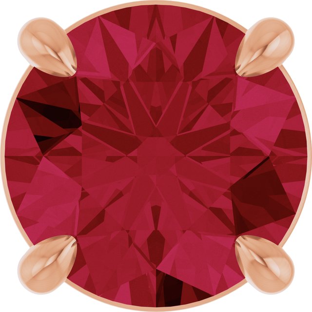 14K Rose 7 mm Lab-Grown Ruby Pendant