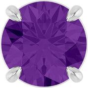 Sterling Silver 7 mm Natural Amethyst Pendant