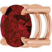14K Rose 7 mm Natural Mozambique Garnet Pendant