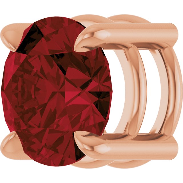 14K Rose 7 mm Natural Mozambique Garnet Pendant