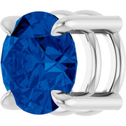 14K White 7 mm Lab-Grown Blue Sapphire Pendant
