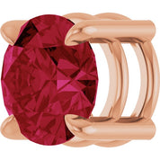 14K Rose 7 mm Lab-Grown Ruby Pendant