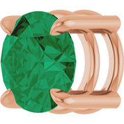 14K Rose 7 mm Lab-Grown Emerald Pendant