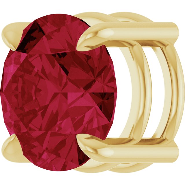 14K Yellow 8 mm Lab-Grown Ruby Pendant
