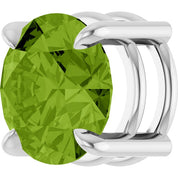 14K White 8 mm Natural Peridot Pendant