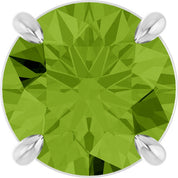 14K White 8 mm Natural Peridot Pendant