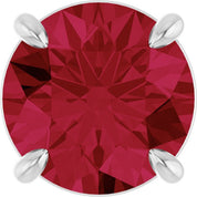 Sterling Silver 8 mm Lab-Grown Ruby Pendant