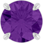 14K White 8 mm Natural Amethyst Pendant