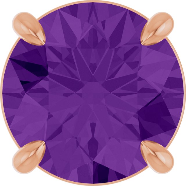14K Rose 8 mm Natural Amethyst Pendant