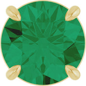14K Yellow 8 mm Lab-Grown Emerald Pendant
