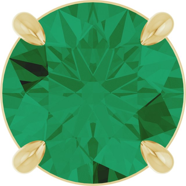 14K Yellow 8 mm Lab-Grown Emerald Pendant