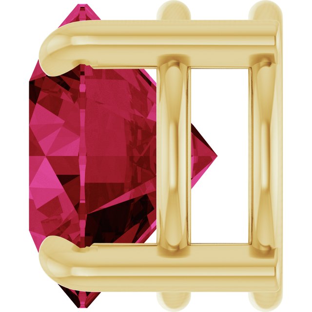 14K Yellow 8 mm Lab-Grown Ruby Pendant