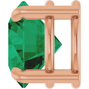 14K Rose 8 mm Lab-Grown Emerald Pendant