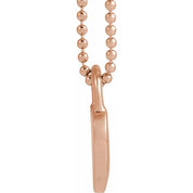 14K Rose Pink Enamel Heart 18" Necklace