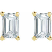 Emerald Cut Diamond Stud Earrings in 14K Gold, Sterling Silver, and Platinum Settings Series 88101