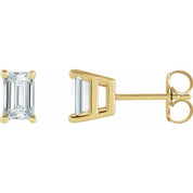 Emerald Cut Diamond Stud Earrings in 14K Gold, Sterling Silver, and Platinum Settings Series 88101