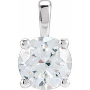 14K White 1 1/2 CT Lab-Grown Diamond Pendant