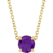 14K Yellow 5.5 mm Natural Amethyst 16-18" Necklace