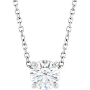 Platinum 5.5 mm Natural White Sapphire 16-18" Necklace