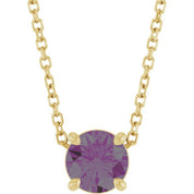 14K Yellow 5.5 mm Lab-Grown Alexandrite 16-18" Necklace
