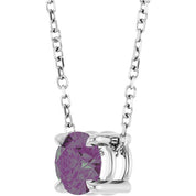 Sterling Silver 5.5 mm Lab-Grown Alexandrite 16-18" Necklace