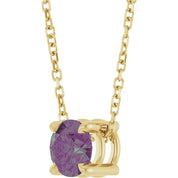 14K Yellow 5.5 mm Lab-Grown Alexandrite 16-18" Necklace