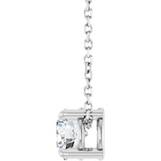 Platinum 5.5 mm Natural White Sapphire 16-18" Necklace