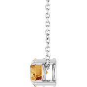 Platinum 5.5 mm Natural Citrine 16-18" Necklace