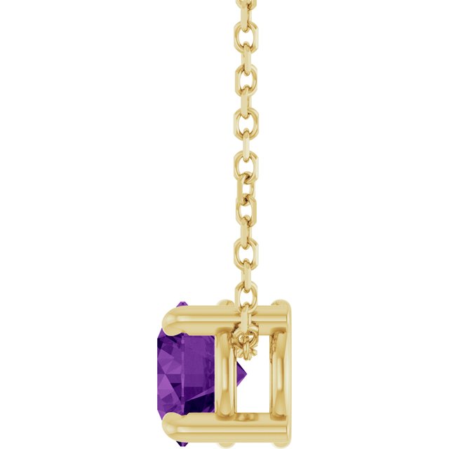 14K Yellow 5.5 mm Natural Amethyst 16-18" Necklace