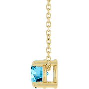 14K Yellow 5.5 mm Natural Aquamarine 16-18" Necklace