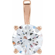 14K Rose 1 1/2 CT Lab-Grown Diamond Pendant