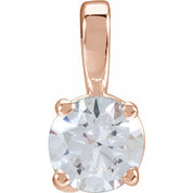 14K Rose 3/4 CT Lab-Grown Diamond Pendant