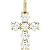 10K Yellow 9/10 CTW Lab-Grown Diamond Pendant
