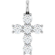 10K White 9/10 CTW Lab-Grown Diamond Pendant