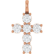 10K Rose 9/10 CTW Lab-Grown Diamond Pendant