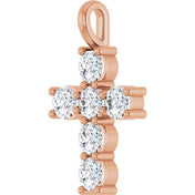 10K Rose 9/10 CTW Lab-Grown Diamond Pendant