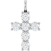 10K White 1 1/2 CTW Lab-Grown Diamond Pendant