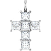 10K White 1 5/8 CTW Lab-Grown Diamond Pendant