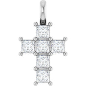 10K White 1/2 CTW Lab-Grown Diamond Pendant