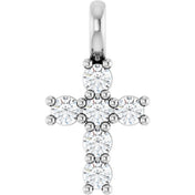 10K White 1/6 CTW Lab-Grown Diamond Pendant