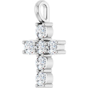 10K White 1/2 CTW Lab-Grown Diamond Pendant