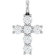 10K White 1/2 CTW Lab-Grown Diamond Pendant