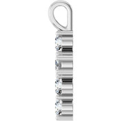 10K White 1/2 CTW Lab-Grown Diamond Pendant